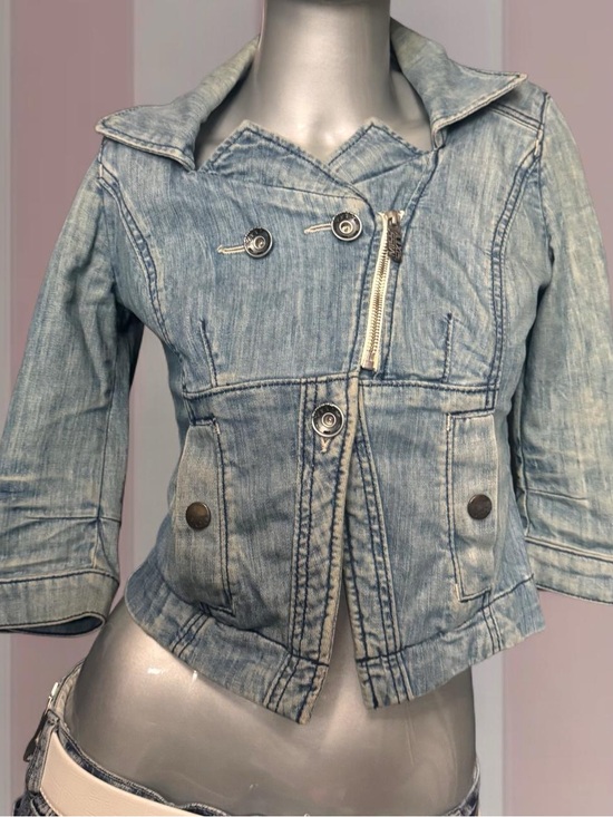 Miss Sixty Jackets & Blazers - Miss Sixty Y2K Cropped Denim Jacket
